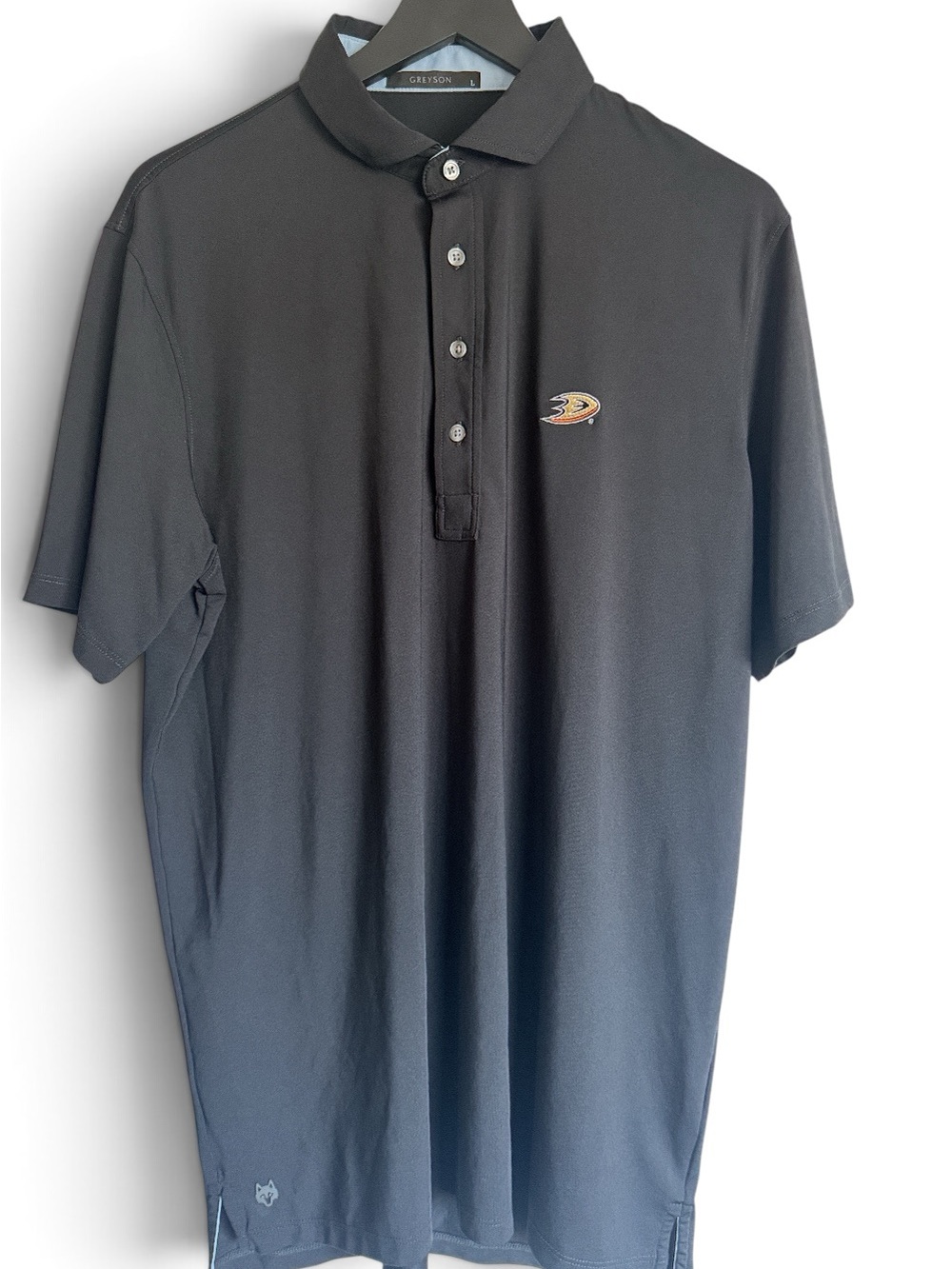 Greyson Black Polo Shirt with Anaheim Ducks Logo